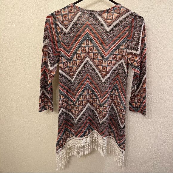Absolutely Famous Boho Long Sleeve Top Size Small - Picture 4 of 5